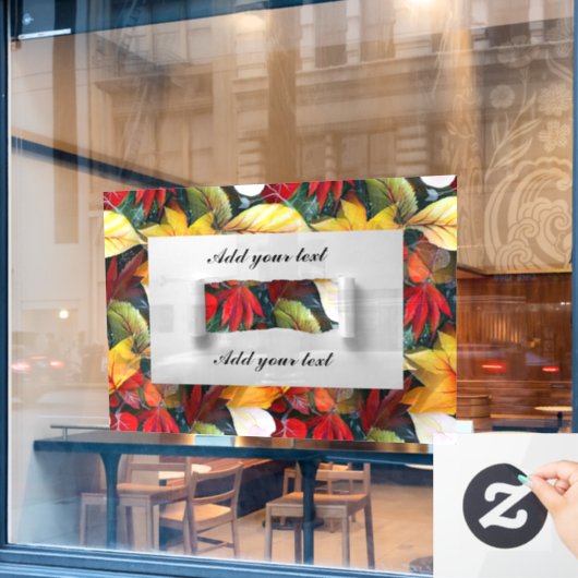 Autumn Leaves, Maple Leaf Herfst Ambience Raamsticker (Cafe Raam)