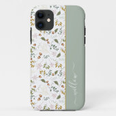 Autumn Leaves Monogram Name Modern Case-Mate iPhone Case (Achterkant)