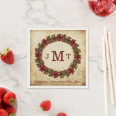 Autumn Leaves Monogram Thanksgiving Diner Servetten (Insitu)