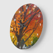 Autumn Leaves of Yellow and Oranje Wall Clock Grote Klok (Hoek)