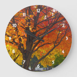 Autumn Leaves of Yellow and Oranje Wall Clock Grote Klok