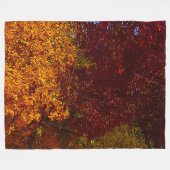 Autumn Leaves of Yellow and Paars, ZSSPG Fleece Deken (Voorkant (Horizontaal))