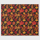 Autumn Leaves op Black Cadeaupapier (Vlak)