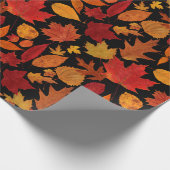 Autumn Leaves op Black Cadeaupapier (Hoek)