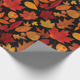 Autumn Leaves op Black Cadeaupapier