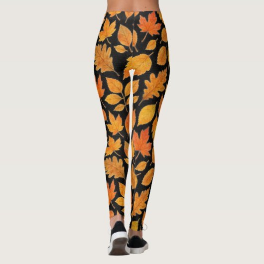 Autumn Leaves op Black Leggings (Achterkant)