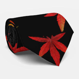 Autumn Leaves op Black Stropdas