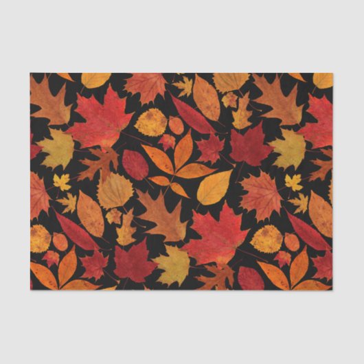 Autumn Leaves op Black Tissuepapier (Voorkant)