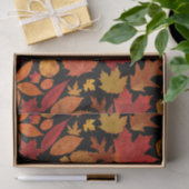 Autumn Leaves op Black Tissuepapier (Geschenk)
