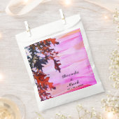Autumn Leaves Oranje Pink Weddenschap Bedankzakje (Geknipt)