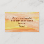 Autumn Leaves Oranje Yellow Swirl Registry Kaart (Achterkant)