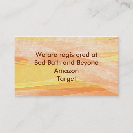 Autumn Leaves Oranje Yellow Swirl Registry Kaart (Achterkant)