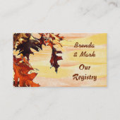 Autumn Leaves Oranje Yellow Swirl Registry Kaart (Voorkant)