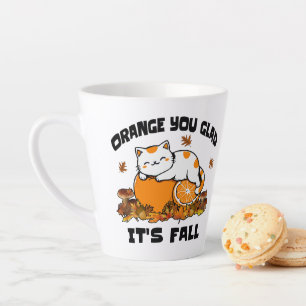 Autumn Leaves Oranje You Glad It's Herfst Funny Ca Latte Mok