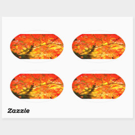 Autumn Leaves [Oval Seal] Ovale Sticker