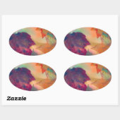 Autumn Leaves Oval Sticker (Vel)