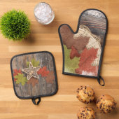 Autumn Leaves Ovenwant & Pannenlap Set (Top down)