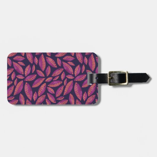 Autumn Leaves Paars Bagagelabel (Voorkant horizontaal)