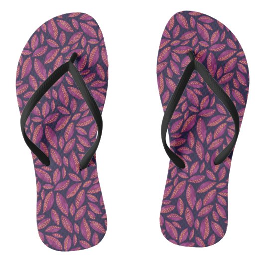 Autumn Leaves Paars Teenslippers (Voetbed)