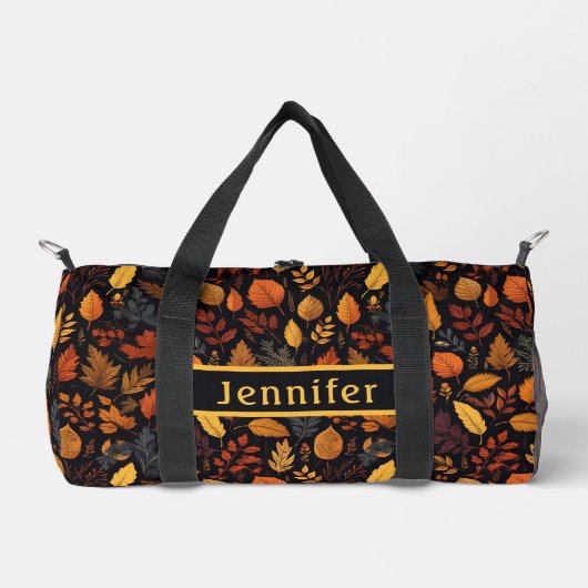 Autumn Leaves Patroon Duffel Bag Plunjezak (Voorkant)