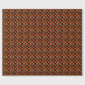 Autumn Leaves Pattern 01x4b Black BG Cadeaupapier (Vlak)