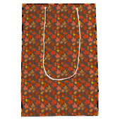 Autumn Leaves Pattern 01x4b Black BG Medium Cadeauzakje (Achterkant)