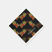 Autumn Leaves Pattern Black Napkins Servetten (Hoek)