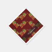 Autumn Leaves Pattern Burgundy Red Napkins Servetten (Hoek)