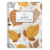 Autumn Leaves Pattern Gepersonaliseerd Notitieboek (Voorkant)