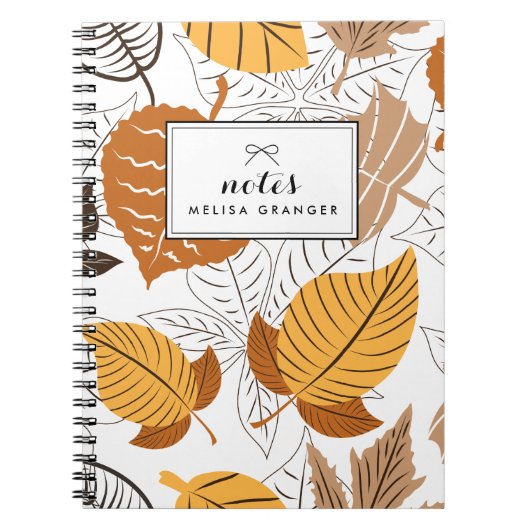 Autumn Leaves Pattern Gepersonaliseerd Notitieboek (Voorkant)
