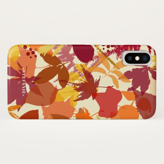 Autumn Leaves Pattern Personalized Case-Mate iPhone Case (Achterkant (horizontaal))