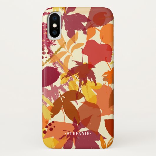 Autumn Leaves Pattern Personalized Case-Mate iPhone Case (Achterkant)