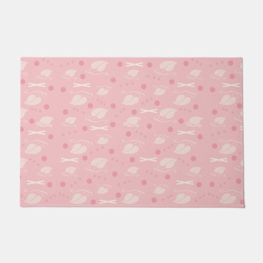 Autumn Leaves Pattern Pink Vanilla Deurmat (Voorkant)