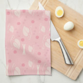 Autumn Leaves Pattern Pink Vanilla Theedoek (Quarter Fold)
