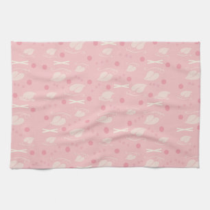 Autumn Leaves Pattern Pink Vanilla Theedoek