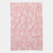 Autumn Leaves Pattern Pink Vanilla Theedoek (Verticaal)