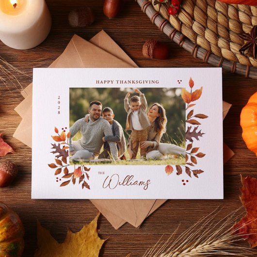 Autumn Leaves Photo Feestdagenkaart