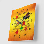 Autumn Leaves ~ Piano ~Sheet Music ~ Rustic ~ Vierkante Klok (Hoek)