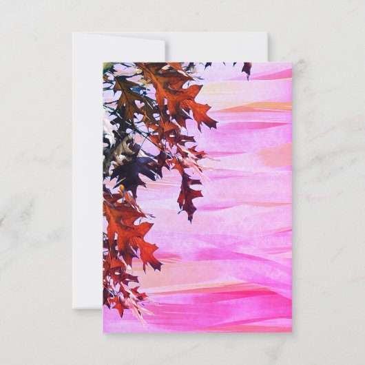 Autumn Leaves Pink RSVP Menu Kaart (Achterkant)