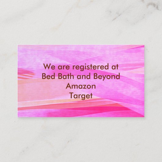 Autumn Leaves Pink Swirl Registry Kaart (Achterkant)
