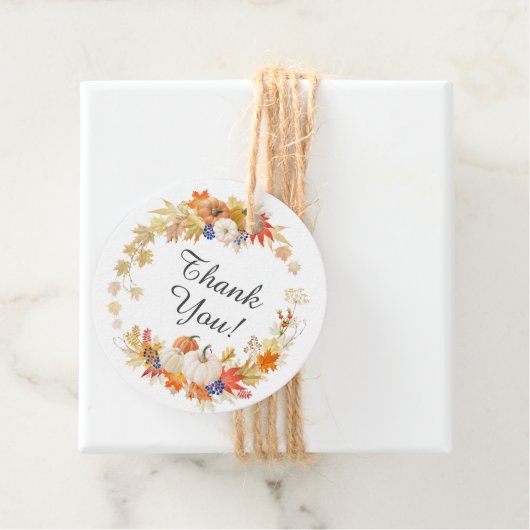 Autumn Leaves Pompoen Vrijgezellenfeest Favor Cade Bedankjes Labels (In situ)