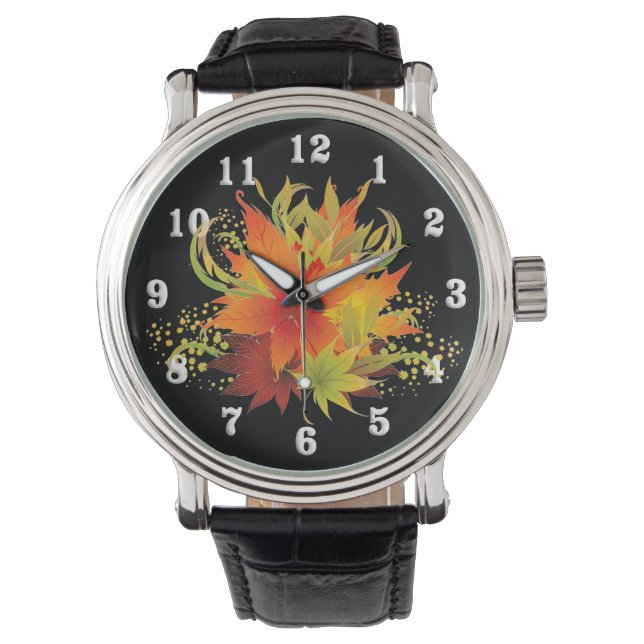 Autumn Leaves Pop Horloge (Voorkant)