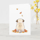 Autumn Leaves Pug-kaart Kaart (Gele Bloem)