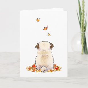 Autumn Leaves Pug-kaart Kaart