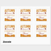 Autumn Leaves & Pumpkin Alsjeblieft Vierkante Sticker (Vel)
