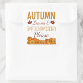 Autumn Leaves & Pumpkin Alsjeblieft Vierkante Sticker (Tas)
