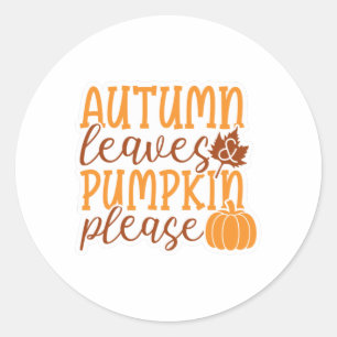 Autumn Leaves Pumpkin alstublieft Ronde Sticker