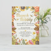 Autumn Leaves Pumpkin Brunch Bubble Vrijgezellenfe Kaart (Staand voorkant)