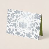 Autumn Leaves & Pumpkin Luxury Thanksgiving Real Folie Kaarten (Voorkant)