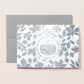 Autumn Leaves & Pumpkin Luxury Thanksgiving Real Folie Kaarten (Voorkant met envelop)